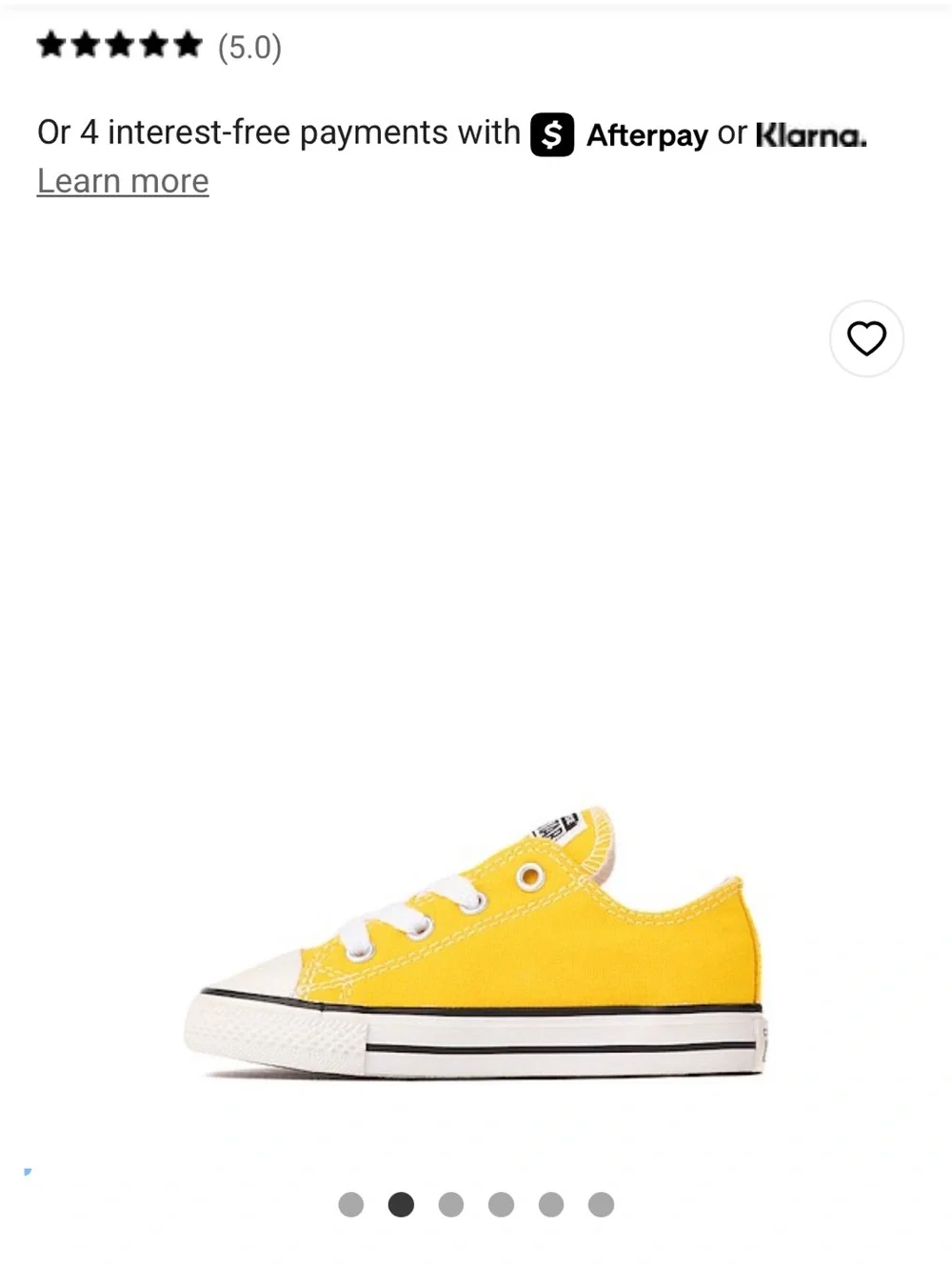 NIB Converse infant size 5 Chuck Taylor All Star Low Top Sneakers - lemon chrome